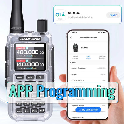 BAOFENG UV-5R Mini Walkie Talkie Multi Band Bluetooth Programming Wireless Copy Frequency 999CH AM FM Long Range Two Way Radio