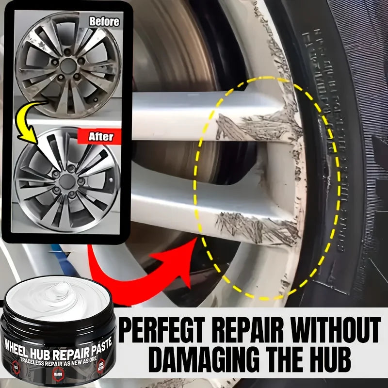Wheel Repair Polish Paste, Tire Scratch Remover Wax, Wheel Care Cream for All Wheels, Car Maintenance & Restoration Supplies