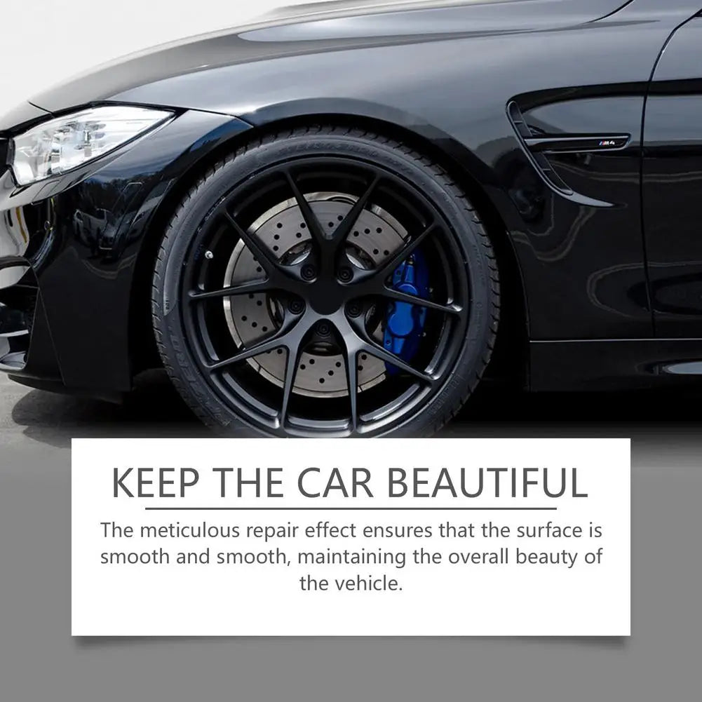 3pcs Black Alloy Wheel Scratch Repair Pen Set Professional Car Rim Scuff Remover DIY Touch-Up Paint Kit for Gloss Black Wheels