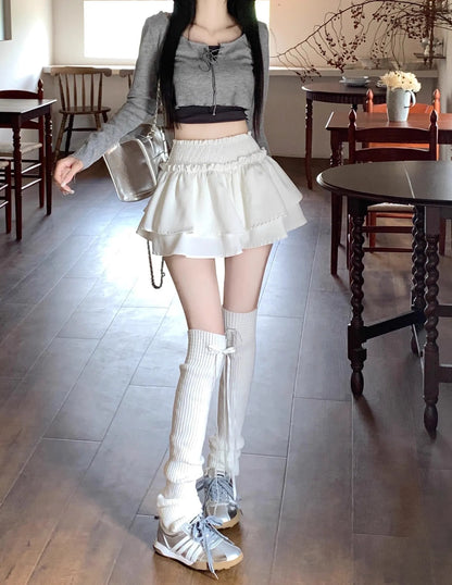 Women‘s High Waist Ballet Cake Skirt 2026 Spring Summer Slimming Short A Line Fluffy Mini Pants Style