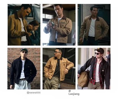 Maden Men’s Padded Cotton Jacket 415g Heavy Fabric Quilted Lining Detroit Workwear Retro Hunter Style Warm Winter Coat