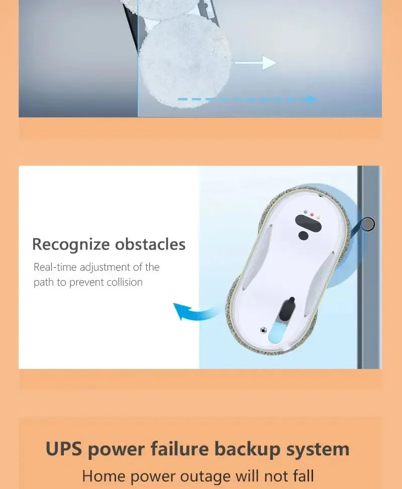 DIVEDEER Window cleaner for home use fully automatic single water spray window cleaner remote control window cleaner robot