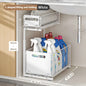 2 Tier Pull Out Cabinet Organizer Adjustable Under Sink Storage Rack Slide Out Drawer Kitchen Spice Jar Storage Shelf