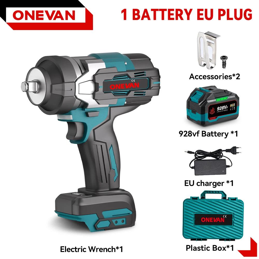 ONEVAN 2800N.M Brushless Cordless Electric Impact Wrench High Torque Screwdriver Drill Power Tool For Makita 18V Battery Pin