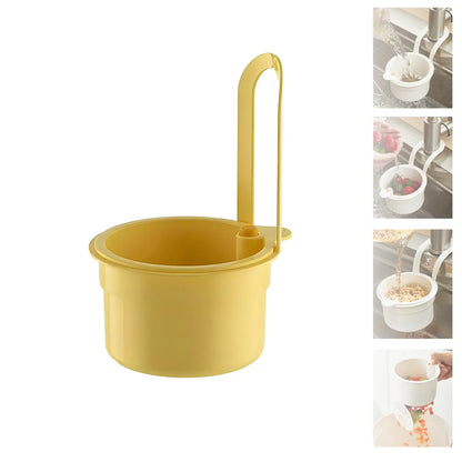 Self Cleaning Kitchen Sink Strainer Basket Press Automatic Dumping Waste Catcher Faucet Hanging Draining Basket Trash Filter