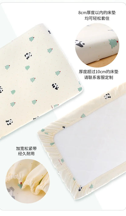 1pcs 130*70CM Breathable Cotton Fitted Crib Sheets for Baby Crib Mattress Cover Soft Bedding Set of Solid Color Infant Bed Sheet