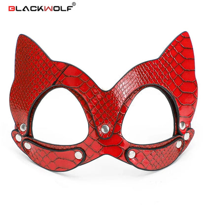 BLACKWOLF Leather Bondage Mask BDSM Harness Eye Mask Fetish Fun Sex Toys Owl Mask Cosplay Costume Halloween Party Half Face Mask