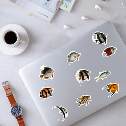 10/25/50pcs Sea Fish Ocean World Stickers Cartoon for DIY Scrapbook Stationery Water Bottle Phone Laptop Guitar Decal Toy