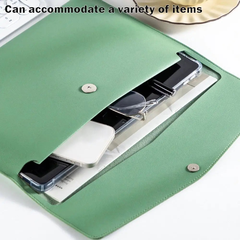 Stationery Dustproof Leather Leather Document Pouch Large Capacity A4 Leather File Folder File Bag for Men