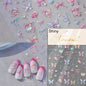 5D Cute Rabbit Love Heart Peach Blossom Flower Yellow Nail Art Stickers Bowknot DIY Self Adhesive Rhinestone Manicure Decals