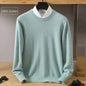 Men's 100% Pure Mink Cashmere Sweater O-Neck Pullovers Knit Large Size Mink Sweater Winter New Long Sleeve High-End Jumpers Tops