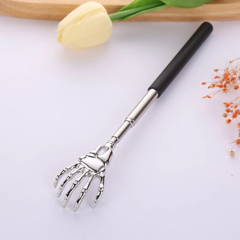 Skull Palm Telescopic Back Scratcher Hand Massager backslap with Rubber Handles Fun And Novel Tool For Decompression Hand Stick