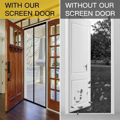 Magnetic Screen Door Hands Free Mesh Partition Heavy Duty Curtain Keeps Bugs Out Frame Hook & Loop Pet and Kid Friendly