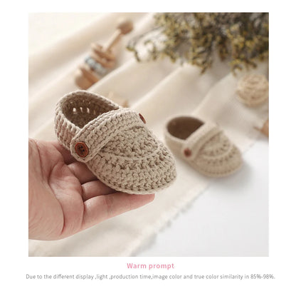 Baby Girls First Walker Shoes Adorable Solid Hand Knit Newborn Infant Slip On Prewalkers 0-12m Toddler Outdoor Indoor Floor Wear