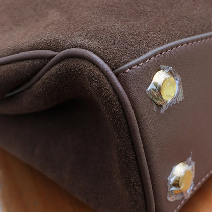 Large Capacity Autumn Winter Suede Leather Tote Bag Frosted Cowhide High-Grade Shoulder Bag for Women
