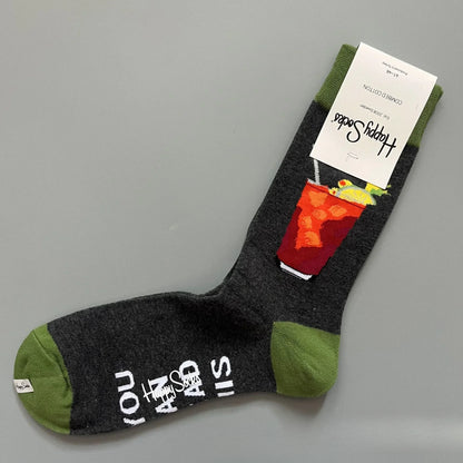 Cotton Happy Socks Men's Classic Crew Sock Shoe Size 10 - 13 Soft