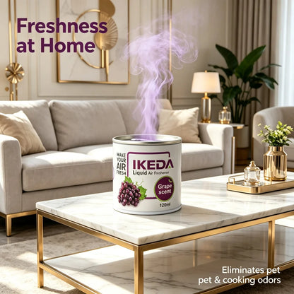 IKEDA 120ml Grape Scent Liquid Air Freshener, Long Lasting Sweet Fruity Fragrance, Odor Eliminator for Car Home Office