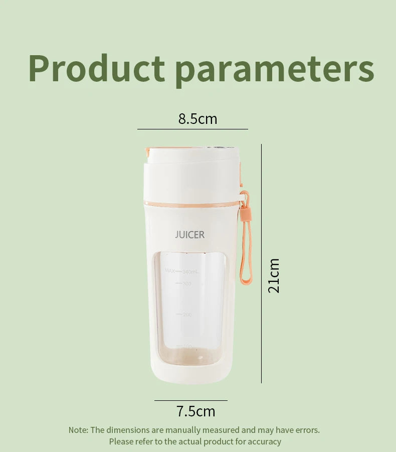 Digital Display Portable Juicer Cup USB Charging Juice Cup Home Multi-functional Automatic Fruit Blender Bottle For Home Kitchen