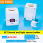 E27 PIR Motion Sensor Led Switch Lamp Base EU/US AC85-265V Plug Human Induction Light Bulb Holder Socket Adapter Converter