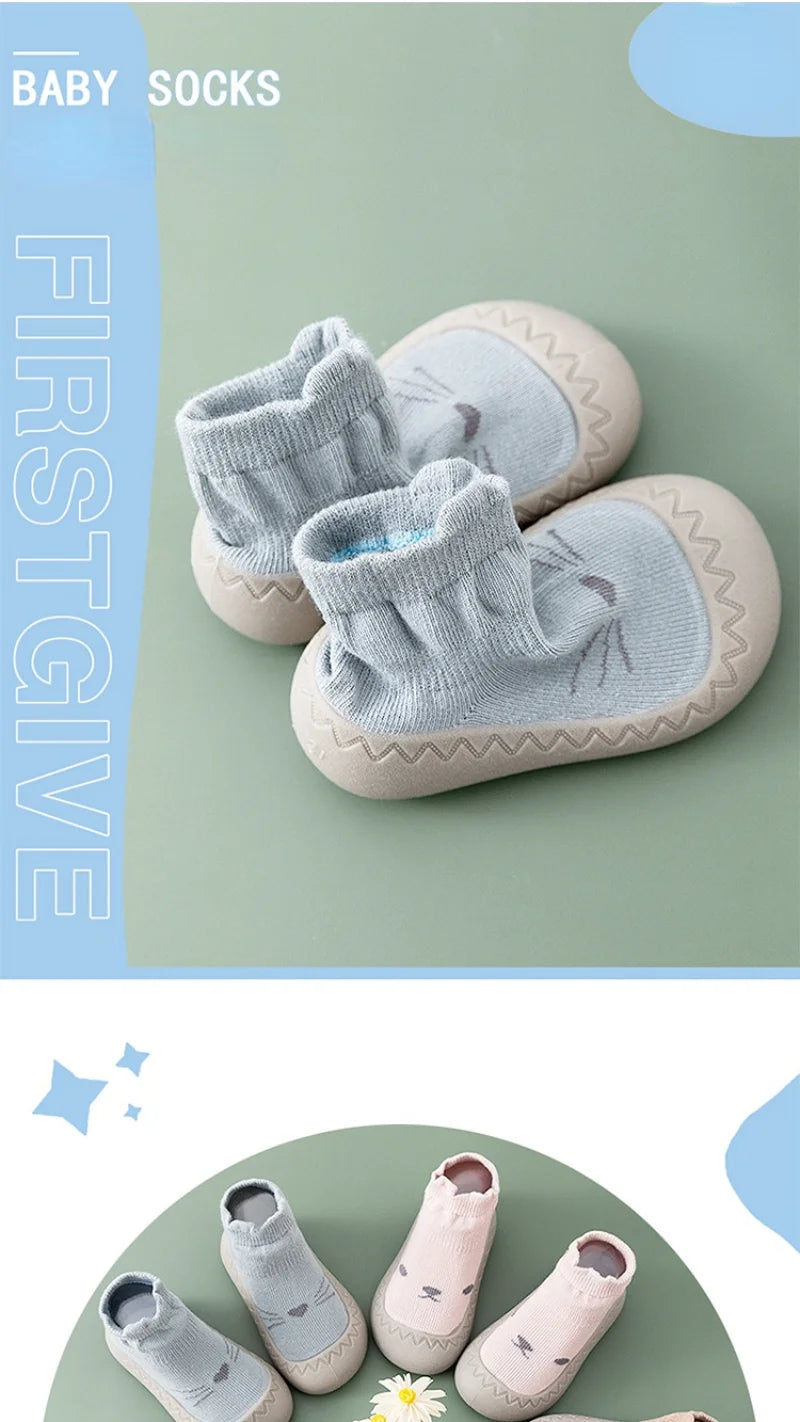 Baby Socks Shoes Infant Cute Cartoon Kids Boy Shoes Soft Rubber Sole Child Floor Sneaker BeBe Booties Toddler Girls First Walker