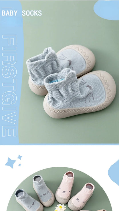 Baby Socks Shoes Infant Cute Cartoon Kids Boy Shoes Soft Rubber Sole Child Floor Sneaker BeBe Booties Toddler Girls First Walker
