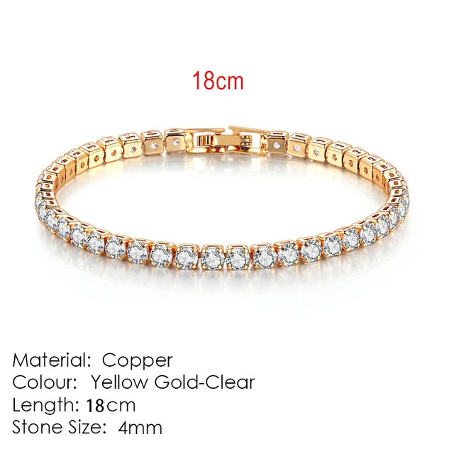 Fashion Multicolor Tennis Bracelet for Women 2.5/3/4/5mm Zirconia Charm Designer Tennis Chain Men Bracelet Wedding Jewelry KC128