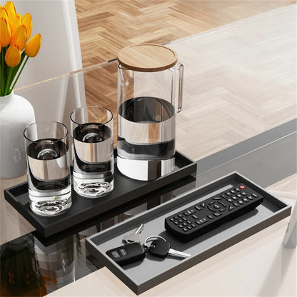 Bathroom Counter Tray Silicone Bathroom Vanity Tray Soap Dispenser Tray Countertop Storage For Dressing Tables
