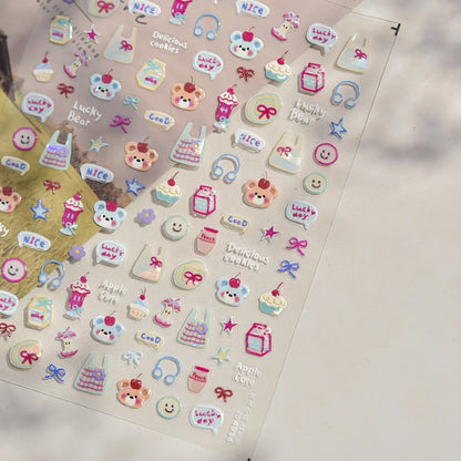 Ocean Shell Starfish Shell Conch Whale Dolphin Seahorse Coconut Tree Water Bubbles Self Adhesive Nail Art Sticker Manicure Decal