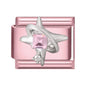 2025 New Women Romantic Pink Cherry Heart Shiny CZ Italian Charm Links Fit 9mm Bracelet Stainless Steel DIY Making Jewelry Gifts