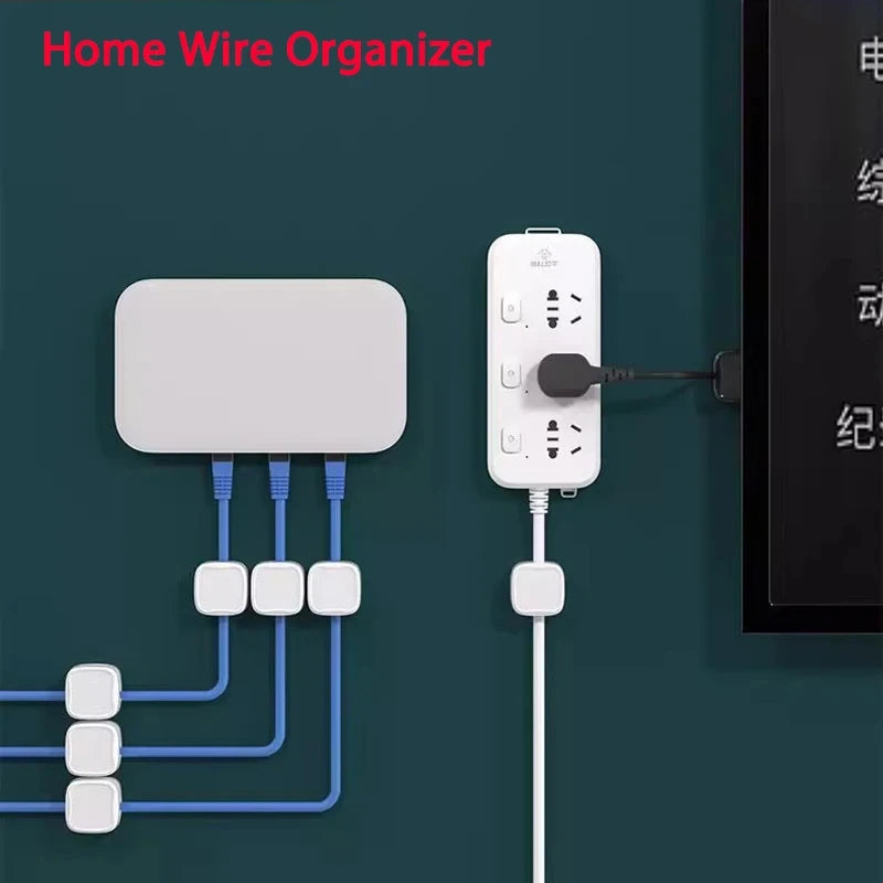 3/6/12Pcs/Set Magnetic Cable Clips Cable Organiser Adjustable Cord Holder Under Desk Organizing Cable Management Holder