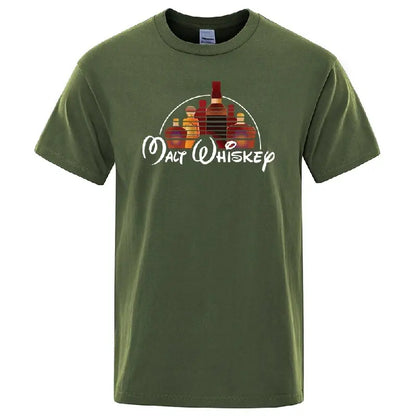 Summer Men T-shirt Cotton Blend Funny Malt Whiskey Print Summer Loose O-neck Cool T Shirt for Men Short Sleeve T-shirt Male Tee