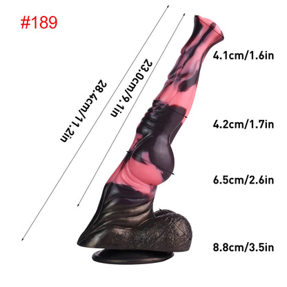 FAAK Silicone Long Penis Fantasy Knot Horse Dildo With Sucker Sex Toys For Women Anal Plug Female Masturbator Adult Games