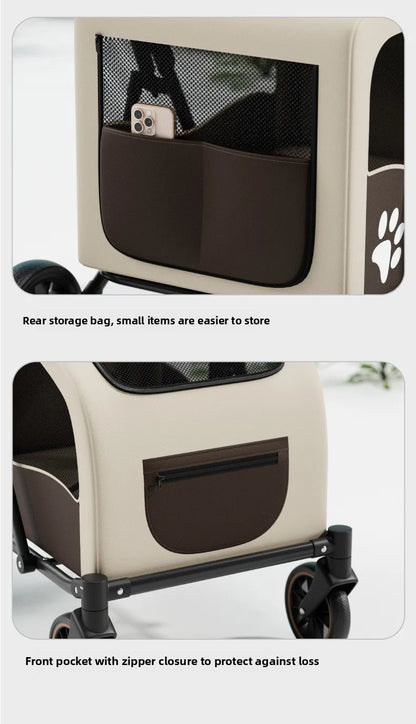 Medium Large Senior Dog Multifunction Pet Stroller Outdoor Travel Portable Foldable Stroller for Dog Pet Trolley Pet Stroller