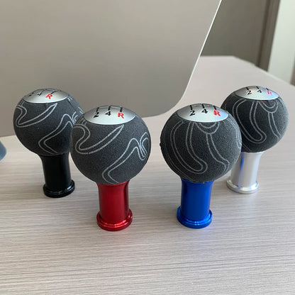 Tiypeor Gear Shift Knob Suede Leather Car Gear Shift Head Manual Gear Shifter Stick