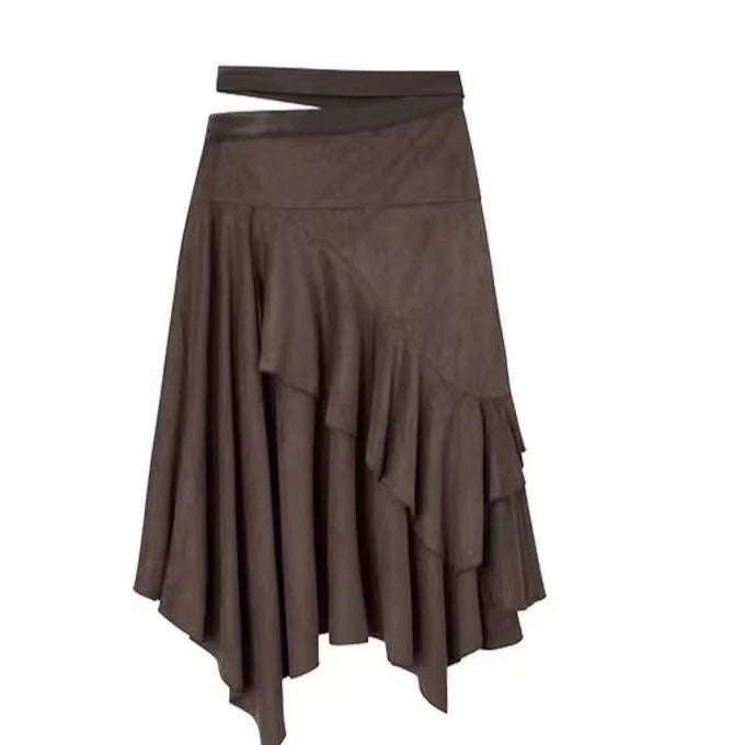New In Autumn 2025 Trend Streetwear Y2K Skirts For Women's A Line Irregular Patchwork Long Skirts Faldas Woman Clothing