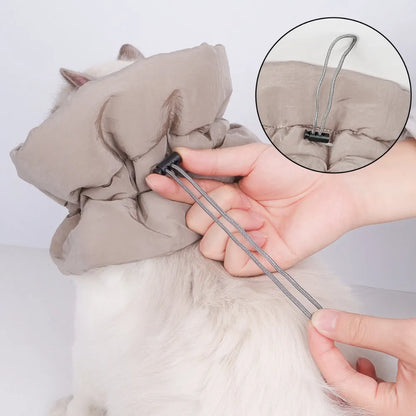 Waterproof Pet Elizabethan Collar Adjustable Anti-Bite Cat Protection Collars Warm Breathable Cat Recovery Cone Pet Wound