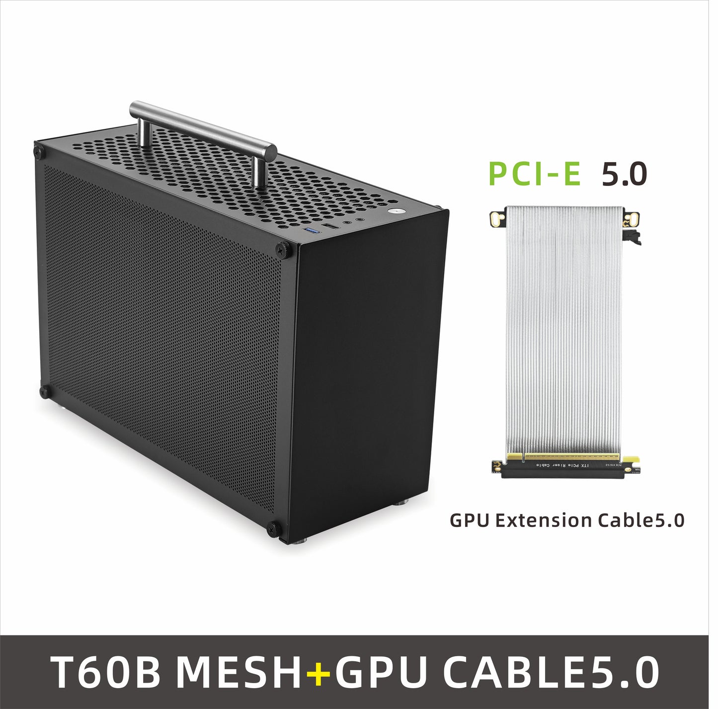 METALFISH T60 Mini ITX Black Case 9L Gaming Computer Chassis Compact transparent PC Support SFX PSU/300mm GPU