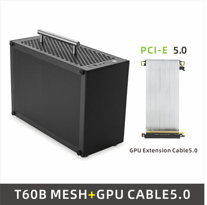 METALFISH T60 Mini ITX Black Case 9L Gaming Computer Chassis Compact transparent PC Support SFX PSU/300mm GPU