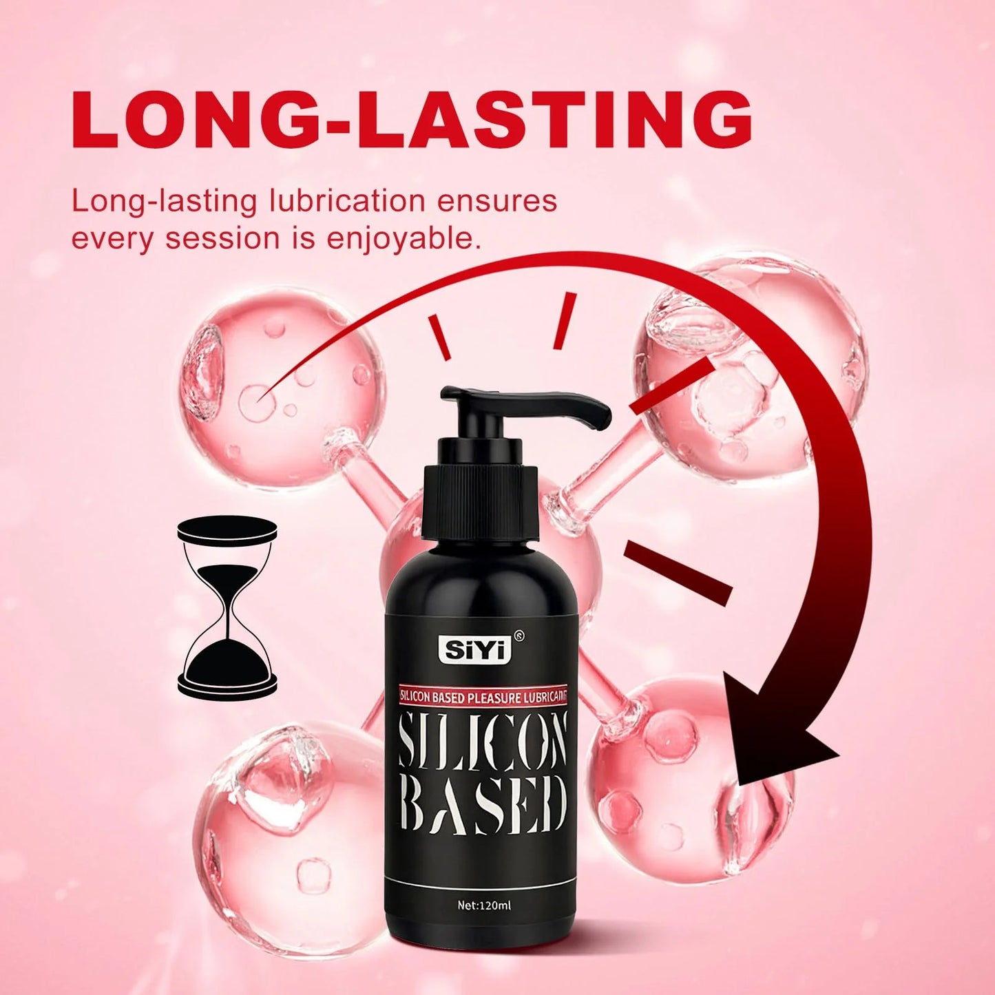 120ml/300ml Silicone Based Lubricant for Sex Toy, Long-Lasting Stringy Anal Lube Suitable for Bathroom and Underwater Use