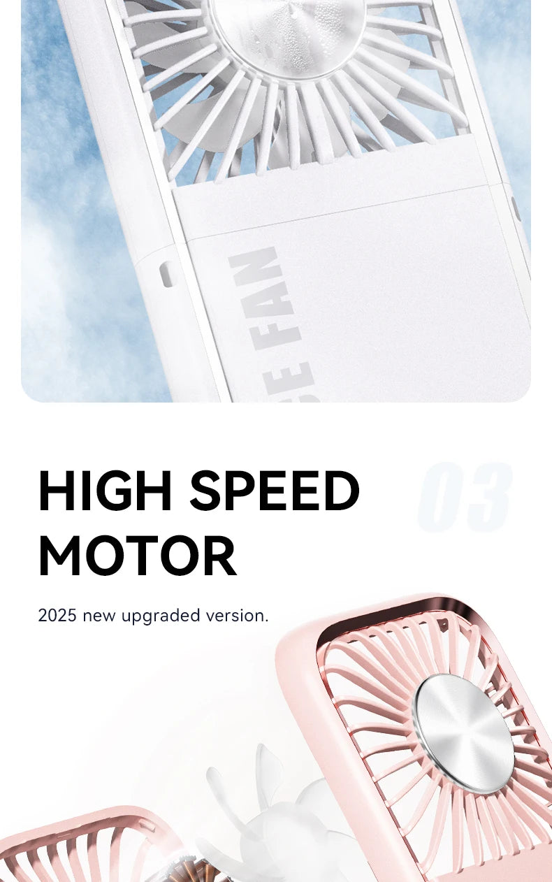 Multifunction Foldable Hand Fan USB Charging Mini Portable Hanging Neck Air Cooling Fan Semiconductor Refrigeration Small Fan
