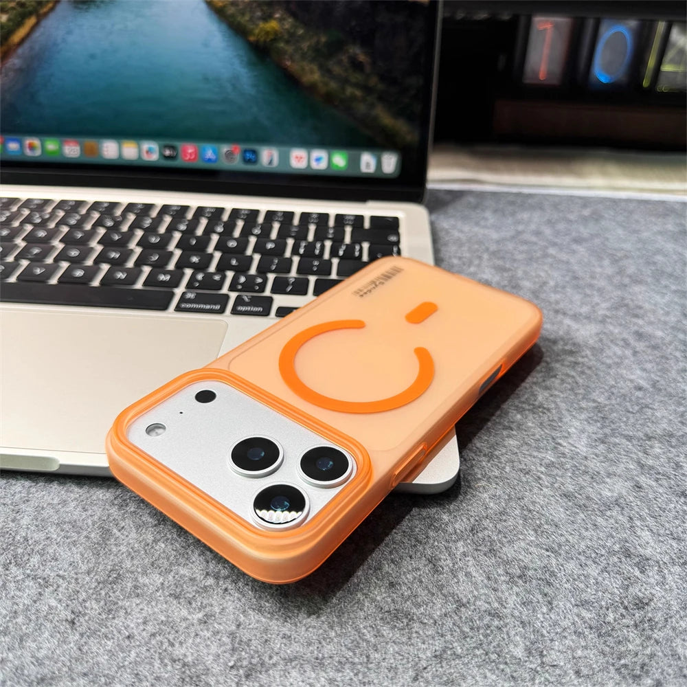 Magnetic Matte Translucent Barcode Slim Hard Case For iPhone 17 Pro Max Air 16 15 14 Plus 13 12 For Magsafe Frosted Cover Shell