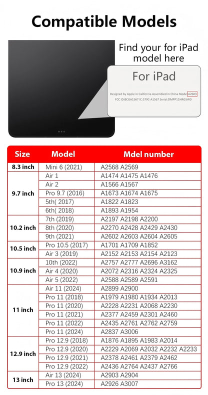 For iPad A16 A19 12th 11th 6th 5th Gen 9.7 Inch Air 1 2 Case for iPad Pro 9.7 2016 Air 5 4 11 10th 10.9 Mini 1 2 3 4 5 6 7 Case