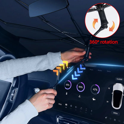 Newest Car Windshield Sunshade Umbrella with 360°Rotation Bendable Handle Front Window Sun shade UV Protection Heat Insulation