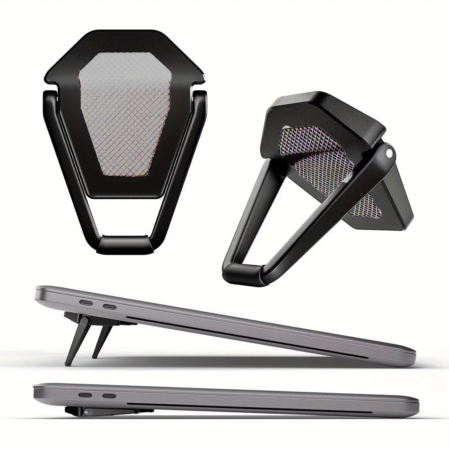 Portable Invisible Laptop Stand, Mini Aluminum Cooling Pad,Computer Keyboard Mount Kickstand, Ergonomic Lightweight Laptop Stand