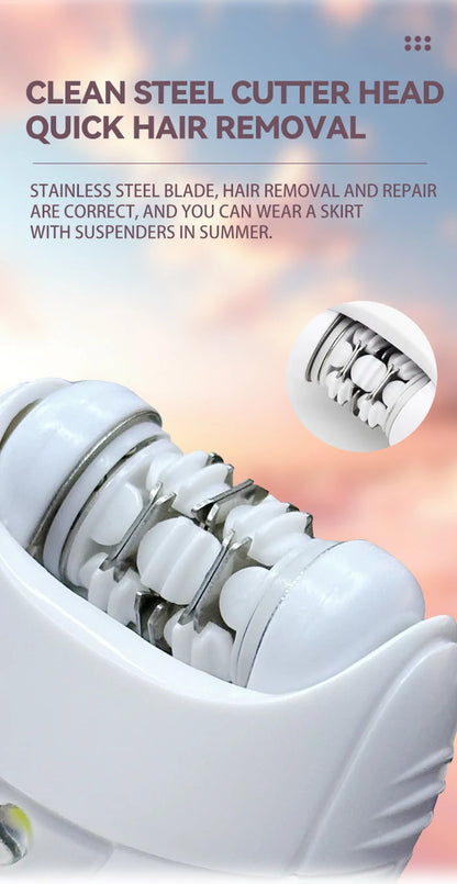 Kemei KM-290R Electric Epilator for Women Armpit Legs Bikini Sensitive Area Hair Remover Body Hair Trimmer Lady USB Rechargeable