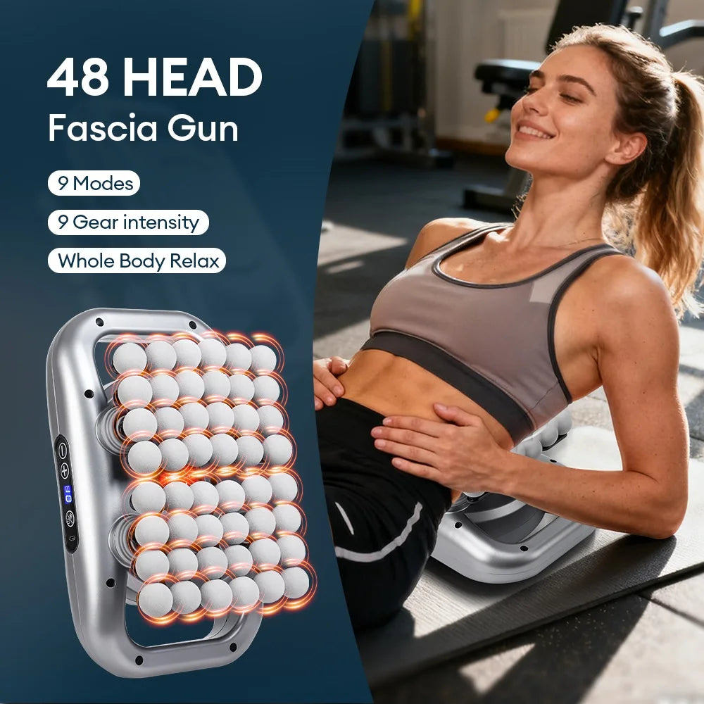 48-Heads Fascia Gun High-Frequency Vibration Body Massage Gun Back and Waist Massager Neck Shoulder Massager Muscle masajeador