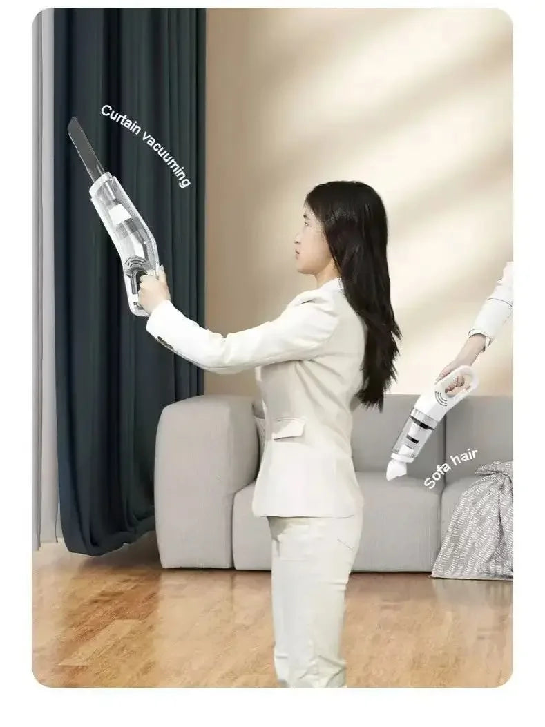 Handheld Vacuum Cleaner Rechargeable Portable Vacuum Cleaner Car & Home Dual Purpose Wireless Dust Catcher Pet Hair 10000PA 120W Powerful Suction  for cleaning carpets, seats, and floors