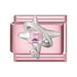 Pink Color Y2K Butterfly Star Bow Rabbit Heart Pendant Italian Charm Links Fit 9mm Stainless Steel Bracelet DIY Making Gifts
