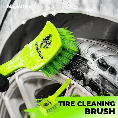 MAGIC GEM Tire Brushes for Cleaning Tires, Durable Car Wash Brush, Stiff Tire Scrub Brush for Car Detailing & Rubber Tire