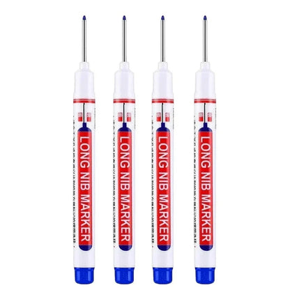 4Pcs/Set 20mm Deep Hole Long Nib Head Markers For Metal Perforating Pen Waterproof Bathroom Woodworking Decoration Multi-Purpose